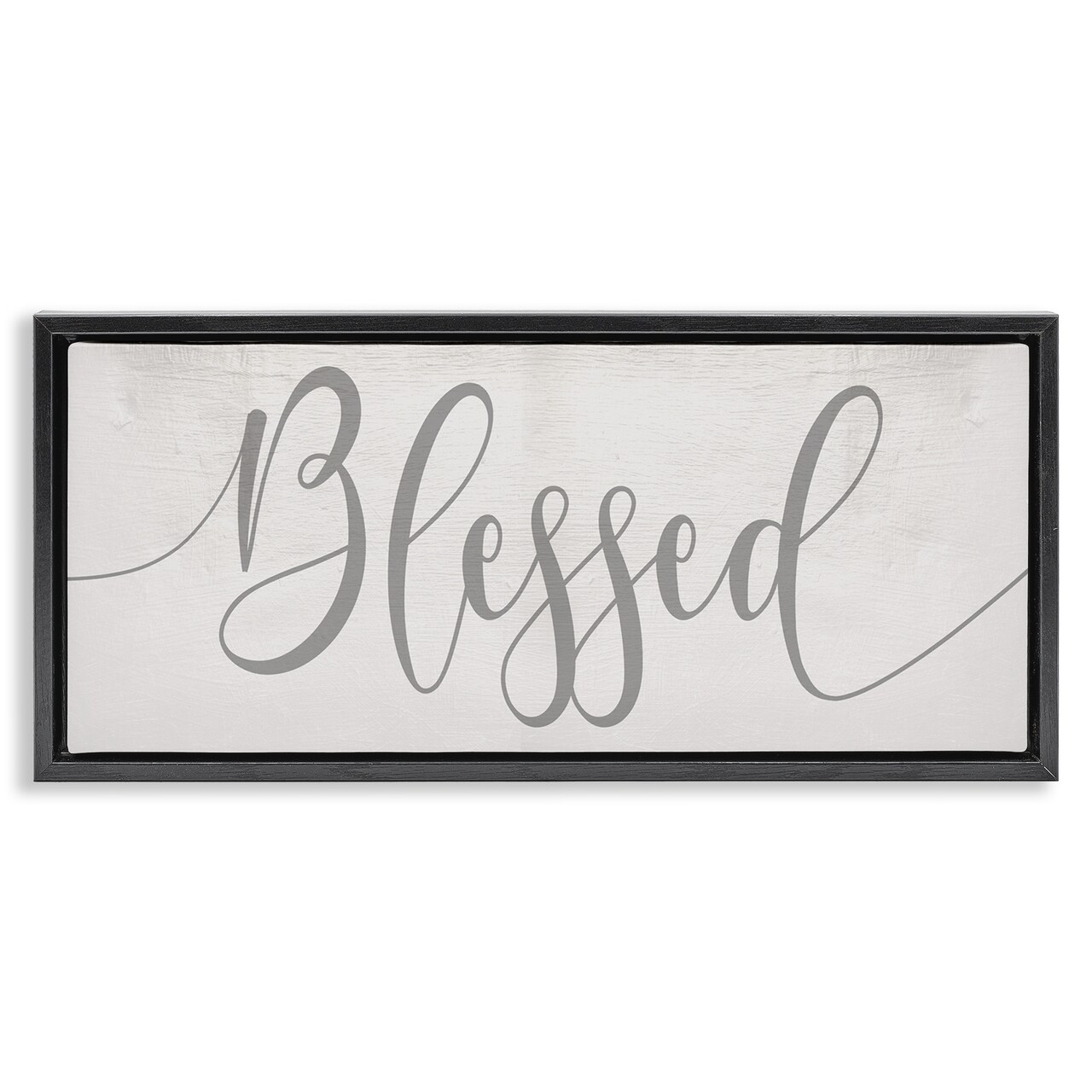 Stupell Industries Soft Grey Blessed Typography Framed Floater Canvas Wall Art